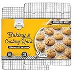 Checkered Chef Cooling Rack Baking Rack Twin Set. Stainless Steel Oven and Dishwasher Safe Wire Rack. Fits Half Sheet Cookie Pan