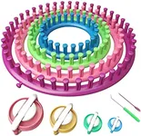 Readaeer Round Knitting Loom Kit with Hook Yarn Needle & Pompom Maker Knitting Loom Set for Hats Scarves Socks