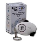 Minder UV Counterfeit Fake Forged Note Cash Money Detector Light with Personal Alarm - Compatible with paper currency and polymer notes (Without Spare Batteries)