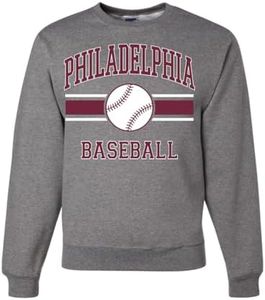 Wild Bobby City of Phila Baseball Fantasy Fan Sports Unisex Crewneck Sweatshirt, Heather Grey, 3X-Large
