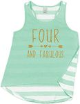 Girl Fourth Birthday Shirt Four and Fabulous Outfit Green