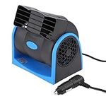 Electric Car Dash Fan, Portable 12V Vehicle Mounted Low Noise Adjustable Turbine Cage Type Double Hole Large Air Volume Cooling Fan for Auto Sedan Vehicle Pickup Van