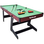 ALPIKA 6FT Folding Snooker Table Pool Table Set Steady Space Saving Billiards Table with All accessories, Great for Kids and Adults