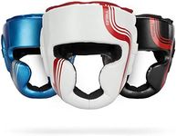 Sanabul Core Series Boxing Headgear for Men & Women Training MMA & Martial Arts Kickboxing Head Gear Sparring Full-Face Coverage - White/Red, L/XL