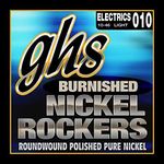 GHS Strings BNR-L Burnished Nickel Rockers, Polished Pure Nickel Electric Guitar Strings, Light (.010-.046)