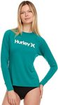 Hurley Rash Guard for Women, Long Sleeve Women Shirts, Swimsuit UPF 50+ SPF & UV Protection, Swim Shirt, Perfect for Beach, Emerald, Medium