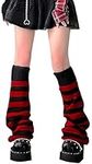 Women Kawaii Leg Warmers Striped Flare Leg Warmers Goth Y2k Fashion Legwarmer Novelty Leg Warmer Baggy Stretchy Boot Socks Red Medium