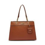 Anne Klein Tote with AK Bevel Logo, Chestnut