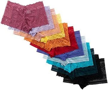 All Lace Boyshort Panties For Women, Pack of 12, Sexy & Comfortable