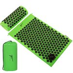 Fitem Acupressure Mat and Pillow Set + Carrybag + Spiky Massage Ball - for Back/Neck Pain and Sciatica - Back Massage - Muscle Relaxation - Acupressure - Post-Sport Recovery