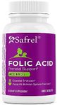 Safrel Folic Acid 400 mcg - Vitamin B9-400 Tablets, Essential Prenatal and Postnatal Vitamin for Fetal Development, Red Blood Cell Production, Cell and Neural Development | Non-GMO, Vegan