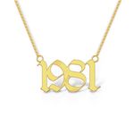 DREAMRAX Gold Special 1981 Year Pendant for Men and Women, Happy Lucky Birthday Year