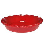 Emile Henry Made in France 9 inch Pie Dish, Burgundy Red