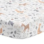 Bedtime Originals Deer Park Fitted Crib Sheet, Multicolor, 28x52x8 Inch (Pack of 1)