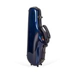 Crossrock Fiberglass Alto Saxophone Case - Includes Accessory Pocket, Removable Shoulder Straps, TSA Lock - Illusion Blue (CRF1020ASIB)