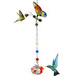 Smasener Hummingbird Feeder for Backyard, Porch, Garden, Window Treatments with Food Adding Tool, Funnel and Brush, Durable and Leak Proof (Butterflies-B)