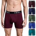 POKARLA Mens Stretch Boxer Briefs Soft Cotton Open Fly Underwear Tagless Underpants Pack of 5 X-Large Multicolor