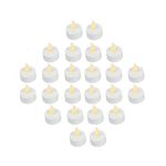 VIROSA Realistic and Bright Battery Operated Flickering Flameless Tea Light Led Candles, Batteries Included - Yellow (Pack of 24)