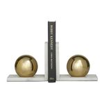 CosmoLiving by Cosmopolitan Marble Orb Bookends, Set of 2 6"W, 7"H, Gold