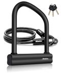 NDakter Bike Locks,18mm Shackle Heavy Duty Bike D Lock with 6FT/1.8M Steel Security Cable with 3 Keys, Anti Theft Bicycle Lock for Electric Scooter, Motorbike, Dirt-Bike, E Bike, Road Bike Lock Sturdy