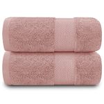 GC GAVENO CAVAILIA Soft Bath Towel Set | 2 Pieces Egyptian Cotton Bathroom Towel | 700 GSM Hotel Collection Towels | Water Absorbent Towels Sets | Blush Pink | 70X125