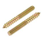 uxcell 1/4-20x2" Hanger Bolts Double Head Dowel Screw for Wood Furniture 20pcs