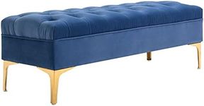 HOMCOM Velvet Upholstered Bench, En