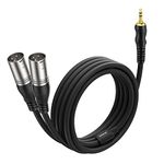 NUOSIYA 1/8 inch TRS to Dual XLR Male Y-Adapter Cable,3.5mm Mini Jack Stereo Male to 2 XLR Male Interconnect Breakout Y Patch Cable (2M/6Ft)