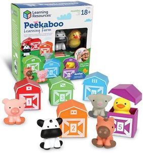 Learning Resources Peekaboo Learning Farm - 10 Pieces, Ages 18+ Months Toddler Learning Toys, Counting and Sorting Toys, Farm Animals Toys,Stocking Stuffers