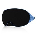 Friends Of Meditation 100% Cotton Sleep Mask | Light Blocking Sleep Eye Mask, Comfortable & Soft, Night Eye Mask For Travel | 100% Blackout With Nose Wire & Adjustable Band (Blue)