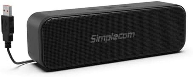 Simplecom UM228 Portable USB Stereo Soundbar Speaker Plug and Play with Volume Control for PC Laptop