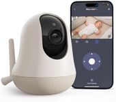 nooie Upgrade 5G Baby Monitor WiFi Smartphone, 2K 360 Pan Tilt Baby Camera Monitor with Night Vision, Temperature Sensor, AI Motion Track, Two-Way Audio, Cry/Sound & Motion Detection, Works with Alexa