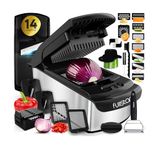 Fullstar The Original Pro Chopper Vegetable Chopper & Spiralizer Food Chopper with Container, Fruit Cutter, Kitchen Gadgets and Accessories, Home Essentials (14-in-1, Stainless Steel)