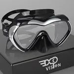 Scuba Diving Mask Anti-Fog Panoramic Snorkel Goggles, Adult Mirror Swim Mask Single Lens Swim Goggles wIith Nose Cover for Diving, Snorkeling, Swimming (Black)