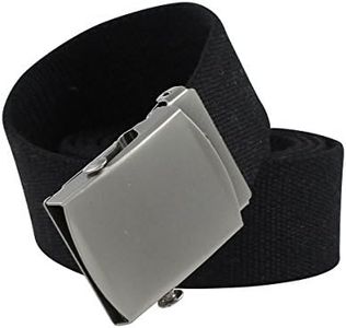 YEHMAN Cintura canvas in Tela stile militare con Fibbia Scorrevole in Metallo Regolabile 120 cm Nero