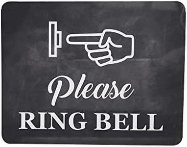 Please Ring Bell Sign with Adhesive Backing, Printed Metal Aluminium Sign with UV Lamination (Size 15 cm x 9cm) Door Entrance Reception Notice. Blackboard Style