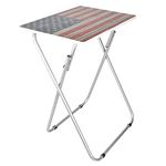 Home Basics Foldable TV Tray Table, Engineered Wood, Multi Color, No Size