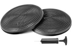 Primasole Balance Disk (Cool Grey Color) 2 Pieces Comes with an air Pump 13inch in Diameter 550lb Load Limit Torso Training Cushion PSS91NH021A