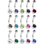 Body Candy 15 Piece Stainless Steel Assorted Color Belly Ring Pack