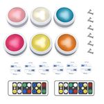 Brilliant Evolution Wireless LED Puck Light - Ultra-Thin 2.54 cm Design, 45 Lumens, Warm White 3000K - Touch-Sensitive On/Off - Closet Push Light, Stick-On Lights Under Cabinet, Mounting Tape Included