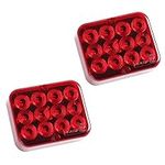 AOHEWEI 2 x LED Rear Fog Lights Trailer Fog Lamps Red 12V Waterproof for Car Trailer Caravan Truck