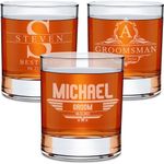 Personalized Groomsmen Whiskey, Bourbon Glass Gifts - Custom Groomsman Gift -Personalized Wedding Whiskey Glass - Groomsman Proposal - 11 oz Engraved Groomsmen Scotch Glass