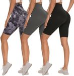 3 Pack Biker Shorts for Women – 8"/5" High Waisted Tummy Control Workout Yoga Running Athletic Shorts