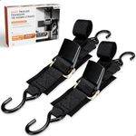WELLUCK Boat Trailer Transom Tie Downs Straps 1200 LBS, 2" x 4' Adjustable Boat Buckle Transom Tie Downs to Trailer, Marine, Jet ski, Pontoon, with Quick Release Buckle & Anti-Scratch Hooks