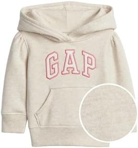 GAP baby girls Logo Pullover Hoodie Sweatshirt, Heather Grey, 2T US