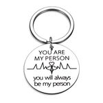 Key Chain Ring Gift Charm Engraved You are My Person for BFF Teen Girl Sister Women Bestie Mom Girlfriend Boyfriend Couple Lover Bridesmaid on Birthday Valentines Wedding Anniversary Christmas Day