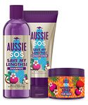 Aussie Shampoo and Conditioner Set + Hair Mask For Dry Damaged Hair, Save My Lengths Helps Supports Hair Growth, Hair Treatment With Australian Jojoba Seed Oil, 290ml + 200ml + 450ml