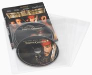 Atlantic 25-Pack Movie/Game Sleeves - Clear Sleeve hold two discs each, Protects Discs Against Scratches and Dust (Updated)