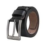 TEAMMAO Mens Belt Retro Waist Belt Big and Tall 34"-64" Casual Work Jeans Leather Belts 1.49 Inch Wide Plus Size Black Belt.(Black,Waist:54"-56")