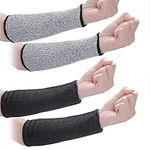 DSFSAEG 2Pairs Cut Resistant Sleeves, Level 5 Arm Protection Elastic Sleeves for Work Men Women Forearm Sleeve Gardening Sleeves Arm Protection for Garden Kitchen Cooking